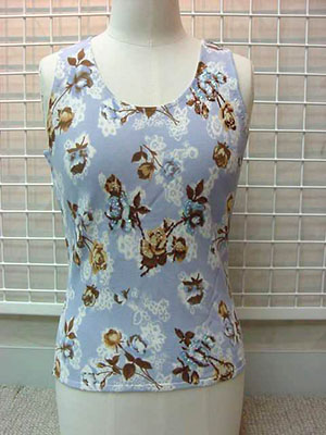 Rayon Nylon Fine Knit with Flower Print