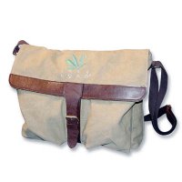 Retro Canvas Tote w/ Leather Trim