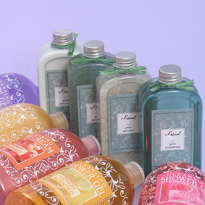 Bath gels, lotions and shampoo