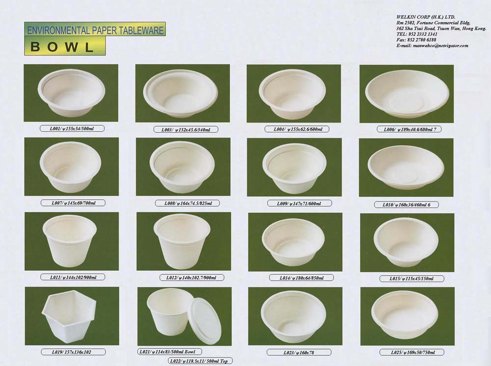 Environmental Paper Tableware - BOWL