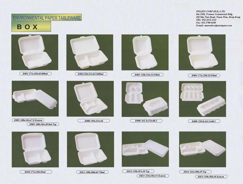 Environmental Paper Tableware - BOX