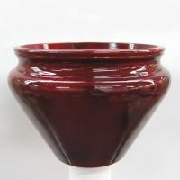 12.5 inches x 9 inches H Oriental Vase Deep Red Fading Glazed