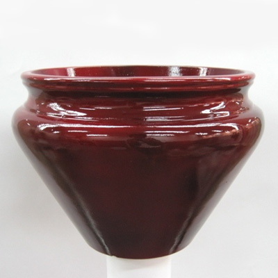 12.5 inches x 9 inches H Oriental Vase Deep Red Fading Glazed