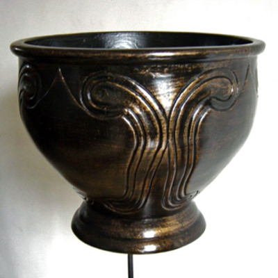 Sell 16 inches Vase Curved Black/Gold