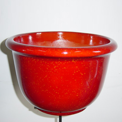 Sell 12 inches Bowl Round Glazed Burgundy Enamel