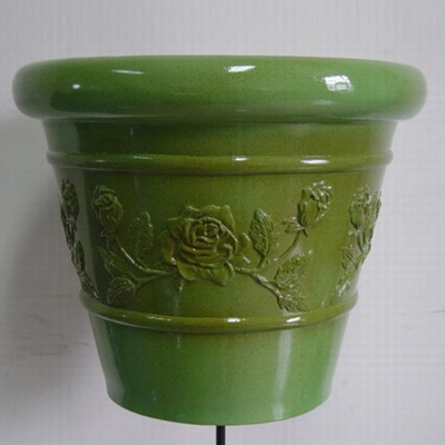 Sell 16 inches Round Roses Glazed Forestgreen Enamel