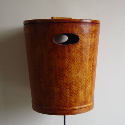 Sell 17 inches Rattan Basket w/Lid Natural Brown