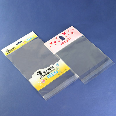 OPP polybag with adhesive tape and pearl white header insert