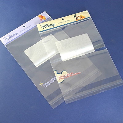 OPP Laminated polybag with adhesive tape and pearl white header insert