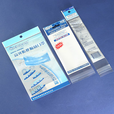 OPP polybag with adhesive tape and pearl white header insert