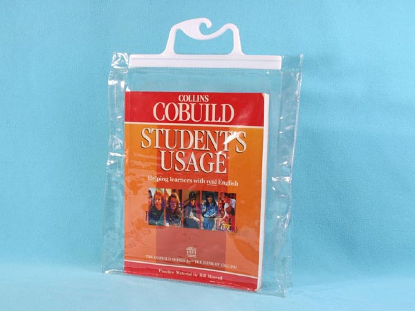 Pouch with plastic hanger