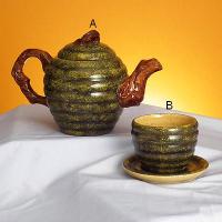 Ripple teapot & cup / saucer set