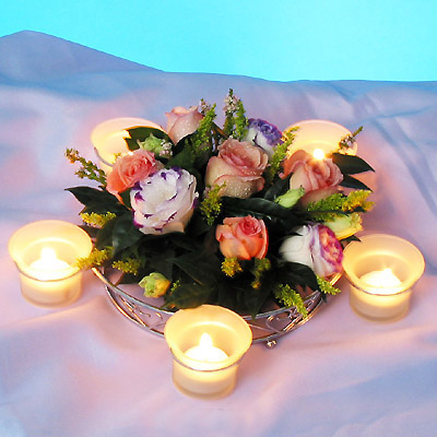 Centre - Piece, round with 5 candles