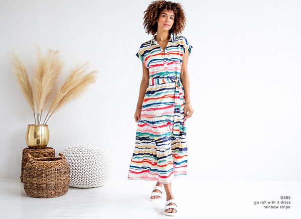 Go Roll With It Dress | Rainbow Stripe