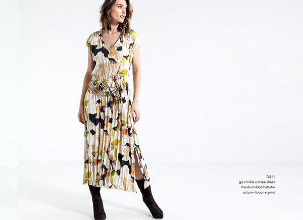 Go Crinkle Cut Tee Dress | Autumn Blooms Print