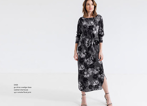 Go Drive a Wedge Dress | Up in Smoke Floral Print