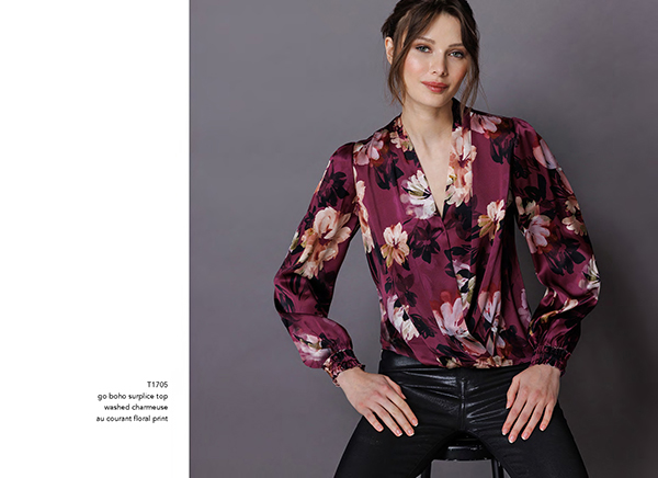 Go Boho Surplice Top | Au Courant Floral Print