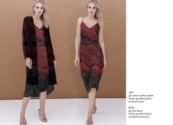 Go Velvet Reefer Jacket | Winter Gradient Print