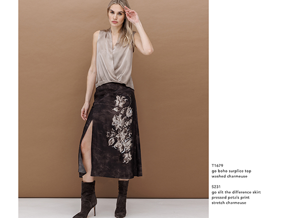 Go Slit The Difference Skirt | Pressed Petals Print