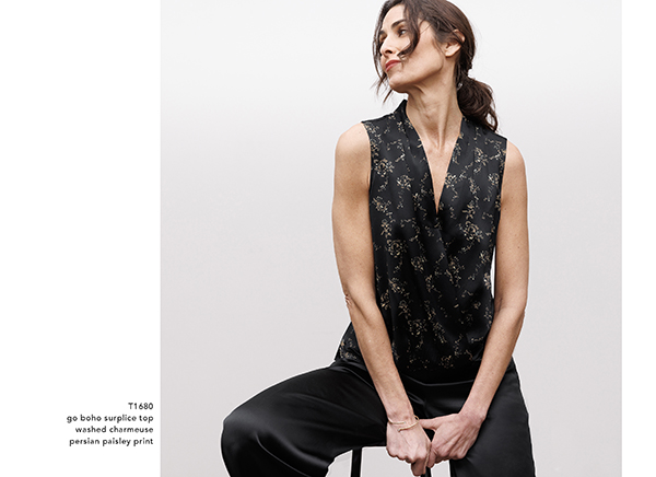 Go Boho Surplice Top | Persian Paisley Print