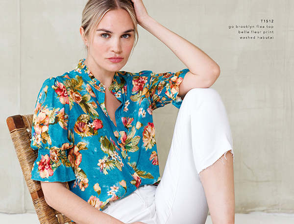 Go Brooklyn Flea Top | Belle Fleur Print