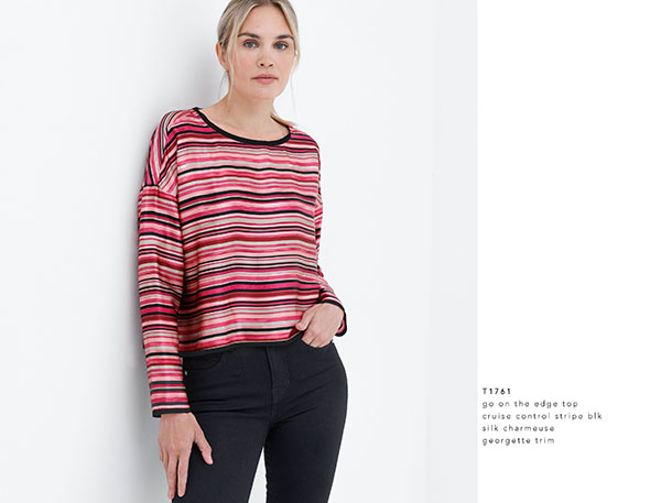Go On The Edge Top | Cruise Control Stripe Blk