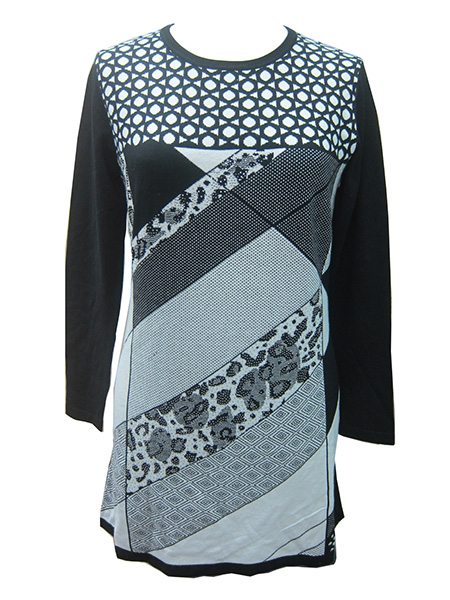 Pullover with Jacquard & Strasses
