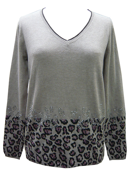 Pullover with Printing & Strasses