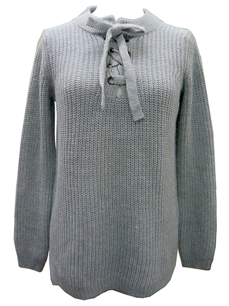 Pullover with Ribbon & Eyelets