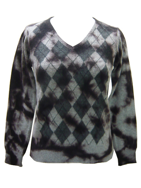 Pullover with Tie Dye, Embroidery & Jacquard