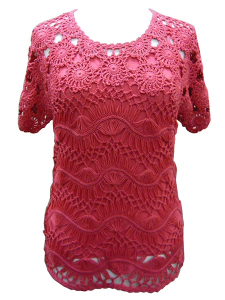 Pullover with 95% Viscose 5% Elastane Knitted Top