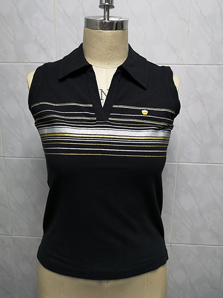 Ladies' 95% Cotton 5% Spandex Knitted Top