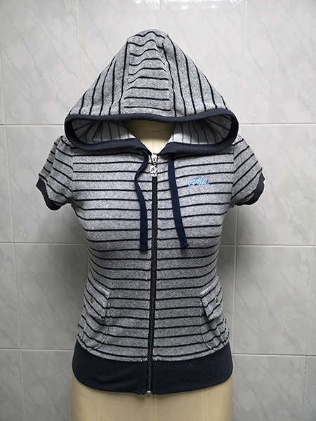 Ladies' 85% Cotton 15% Polyester Terry Knitted Jacket