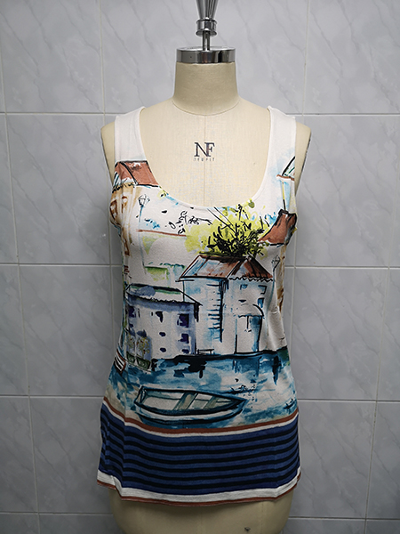 Ladies' 95% Viscose 5% Spandex Knitted Top