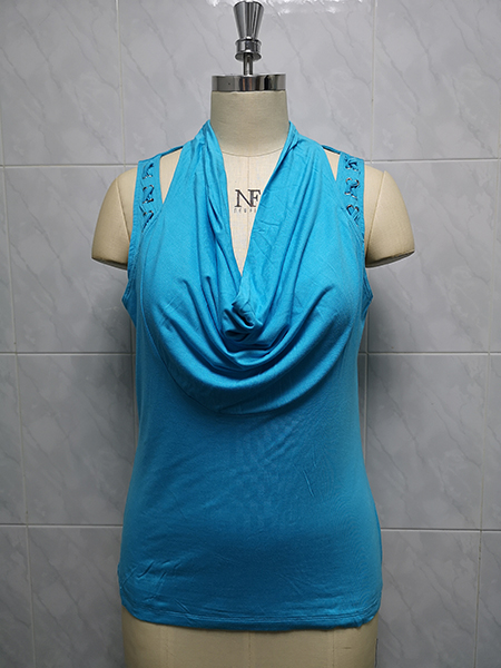 Ladies' 95% Viscose 5% Spandex Knitted Top