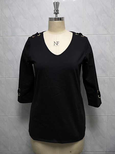 Ladies' 95% Viscose 5% Spandex Knitted Top