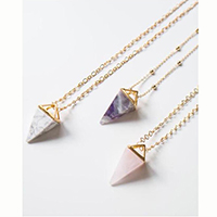 Nature Stones in Triangle Cube Necklace
