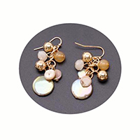 Shell, Beads, Hook Earring