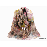 Flower Print Woven Scarf