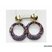 High Quality Crystal Circle Metal Alloy Drop Earring