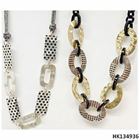 Statement Fashion Metal Chain Mix Plastic Chain Necklace