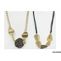 Statement Fashion Multi Metal Alloy Pendant Necklace