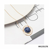 Fashion Citrin Stone Jewelry Metal Alloy Necklace