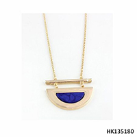 Fashionable Citrin Stone Jewelry Metal Alloy Necklace