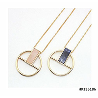 Fashionable Citrin Stone Jewelry Metal Alloy Necklace