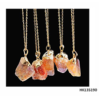 High Quality Citrin Stone Jewelry Metal Alloy Necklace
