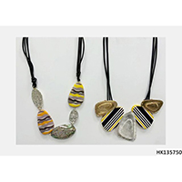 High Quality Multi Alloy Metal Pendant Acrylic Parts Wax Rope Necklace