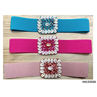Colorful Jewelry Plastic Beads Shell Part Knitted Belt, HK135966