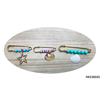 Fashion Jewelry Plastic Beads Shell Parts Metal Alloy Brooch