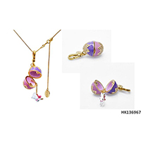 Easter Egg & Rabbit Series Crystals and Alloy Metal Necklace